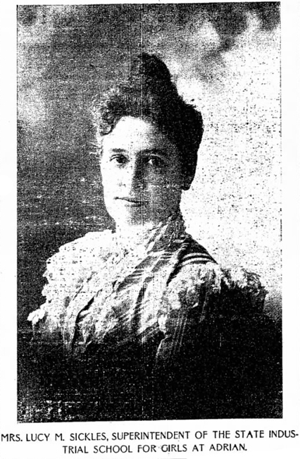 SICKLES Lucy ADRIAN HOME SUPERINTENDENT 1899 Jul 3 Detroit Free Press